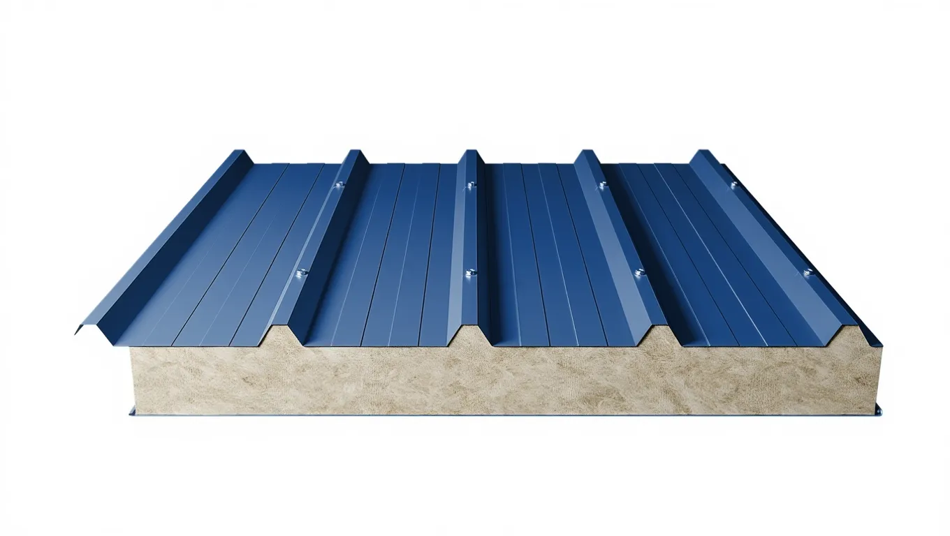 Кровельная сэндвич-панель с минватой 200 мм цвет RAL (полиэстер) верх 0,45 мм / низ 0,7 мм (ширина 1000 мм)